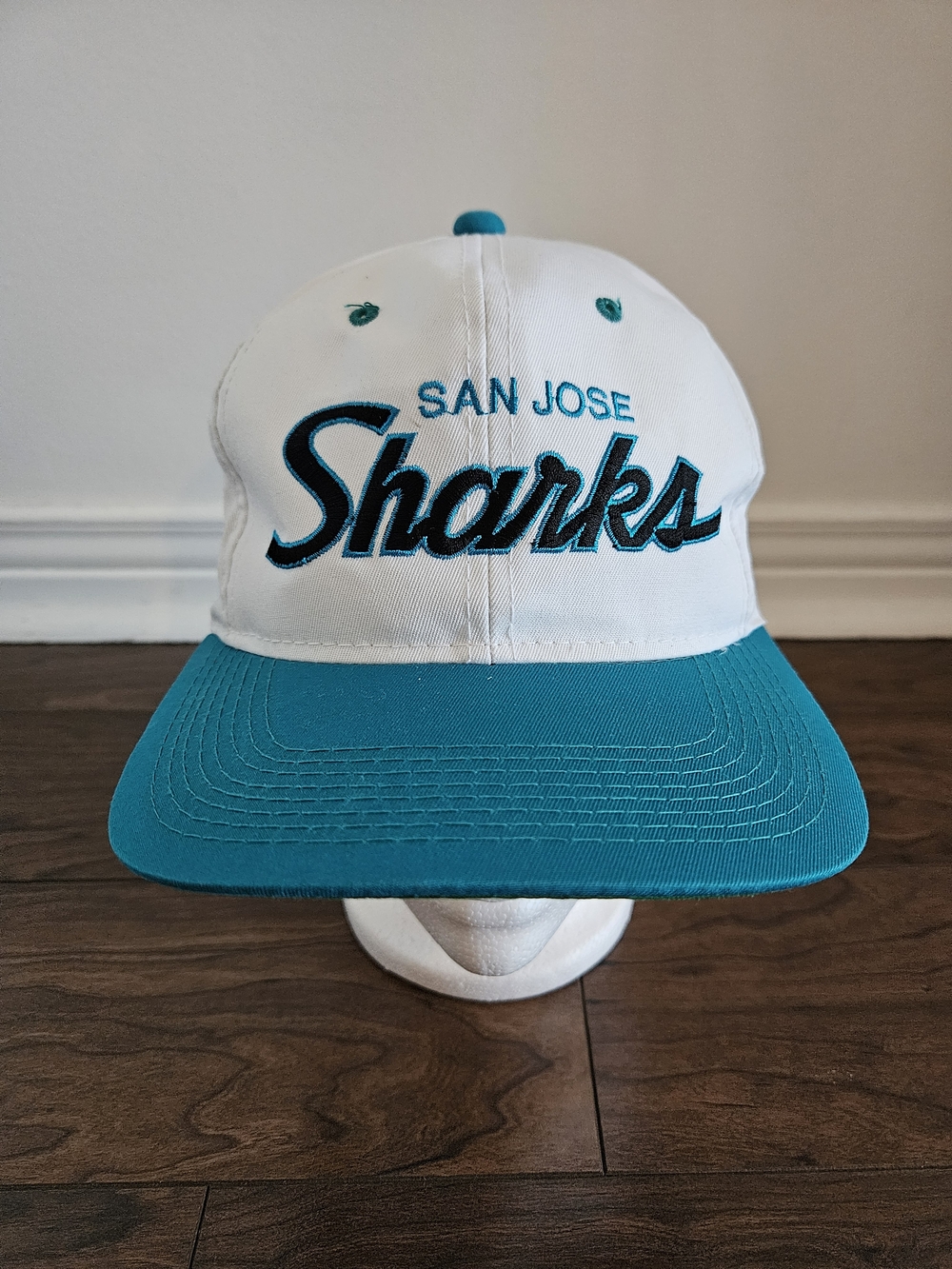 Vintage Sports Specialties San Jose Sharks Snapback Cap Script Logo Twill NHL